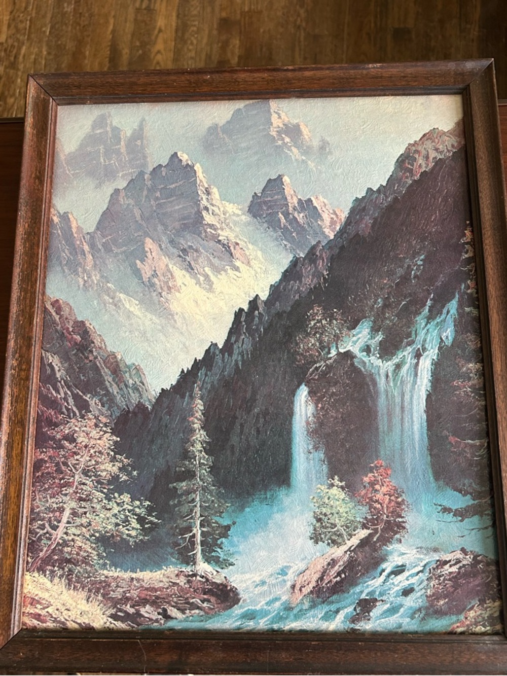 International art print of bridal veil Falls by José Ruiz, 16“ x 20“. Frame